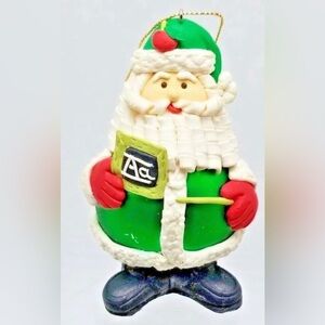 NEW Vintage AVON Gift Collection 1998 Santa Teacher Plaster Christmas Ornament